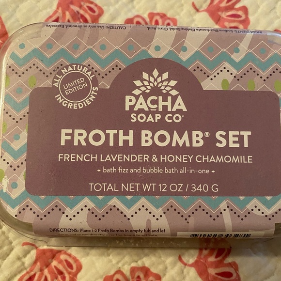 Froth Bomb Set French Lavender & Honey Chamomile Bath Fizz and Bubble - Picture 1 of 7